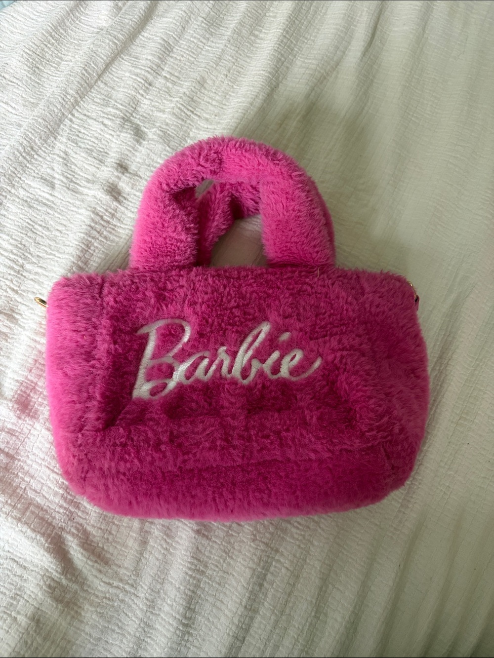 SkinnyDip London furry pink Barbie purse